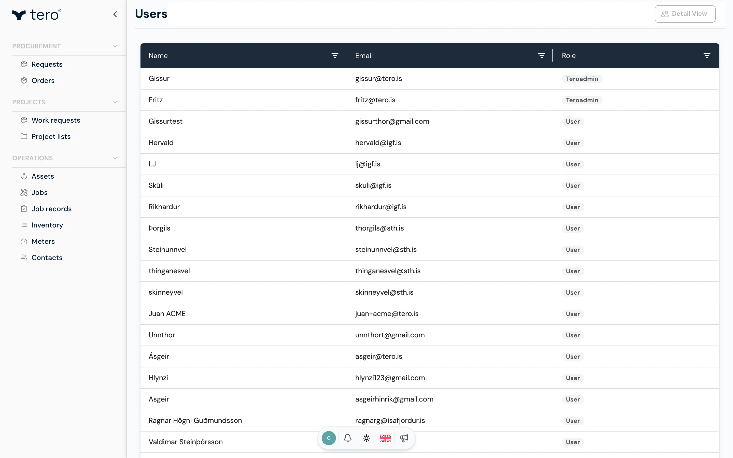 User invite form