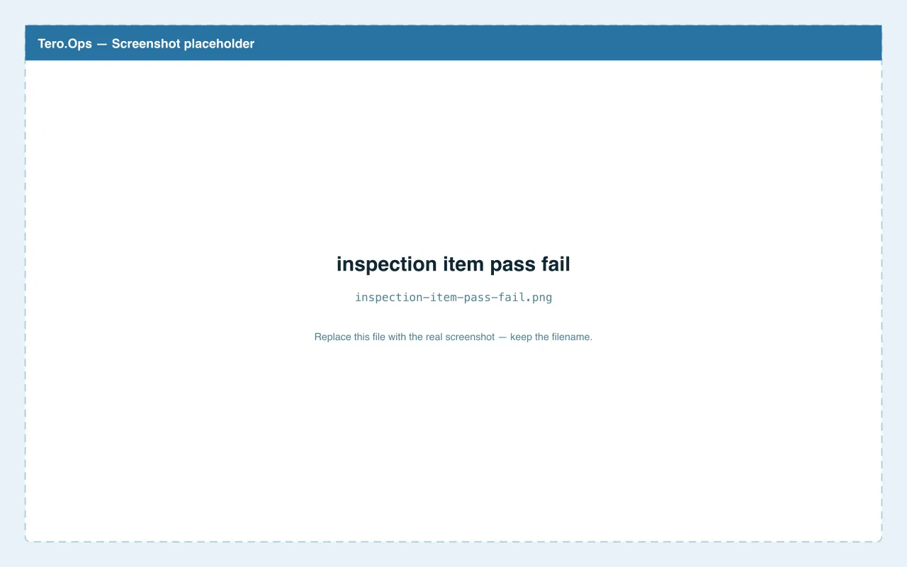 A single inspection item, pass/fail prompt