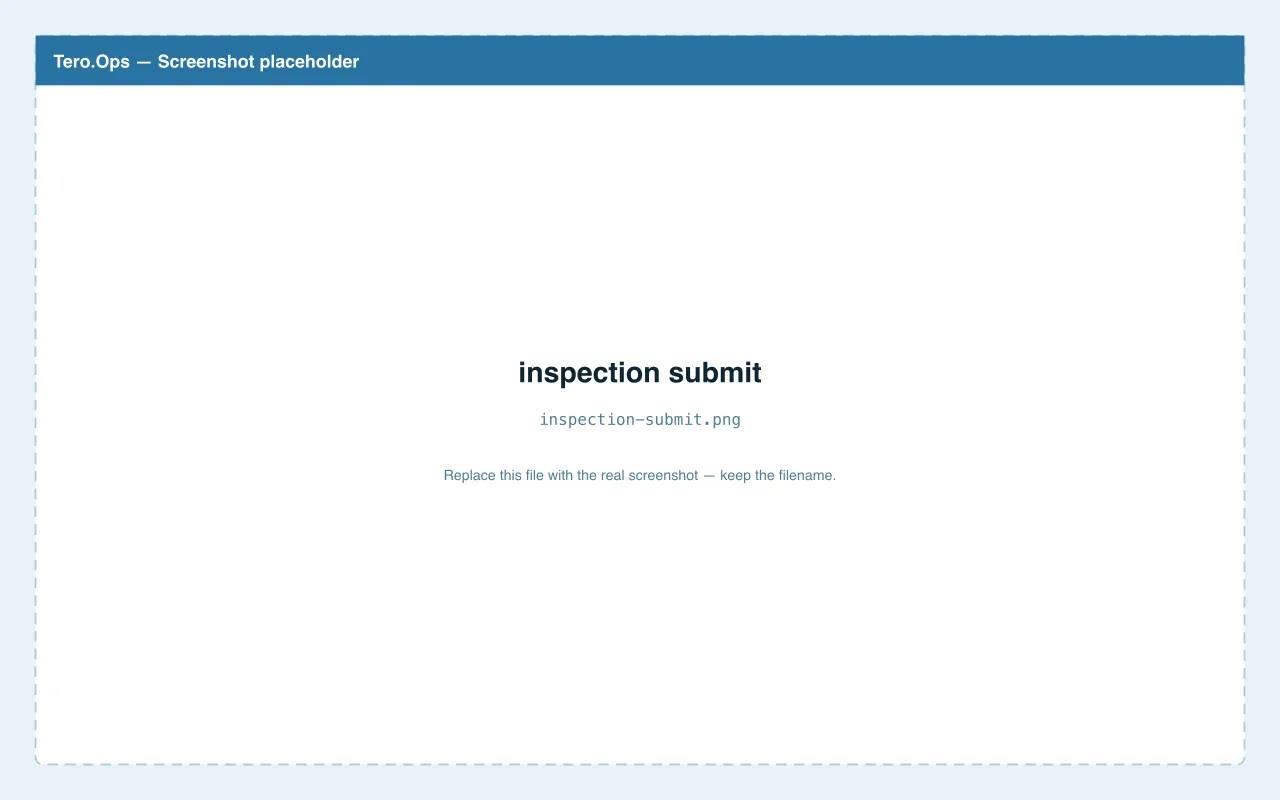 Inspection submission confirmation