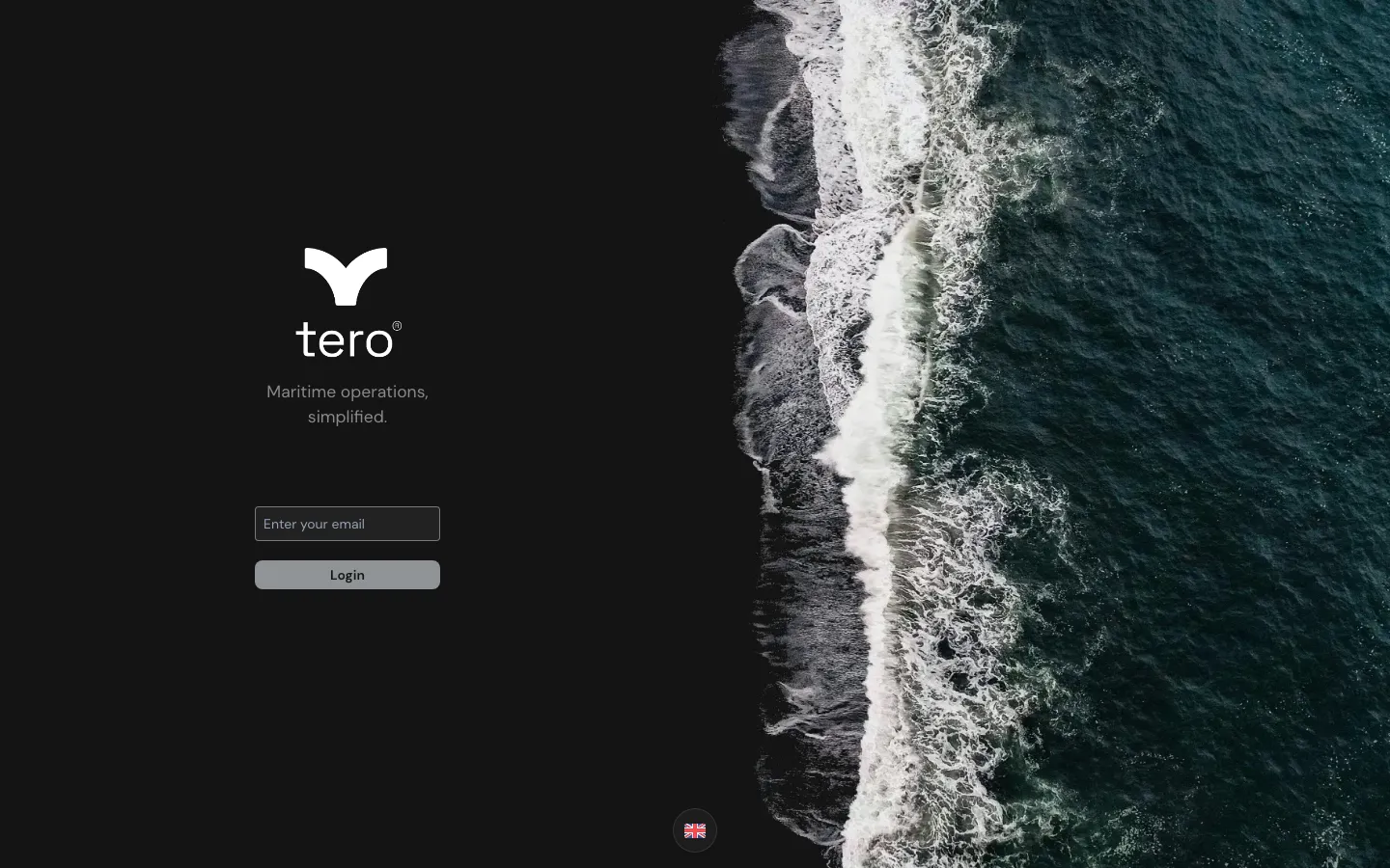 The login screen